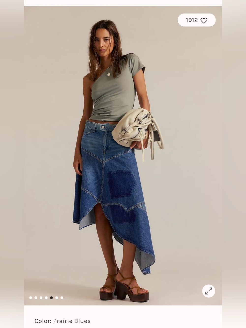 NWOT We The Free Piece Of Work Denim Midi Skirt - Picture 4 of 15
